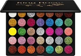 Fragrances, Perfumes, Cosmetics Professional Glitter Eyeshadow Palette 35JC, 35 shades - King Rose