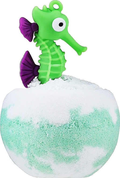 Bath Bomb with Toy, turquoise, seahorse - Chlapu Chlap Bomb — photo N1