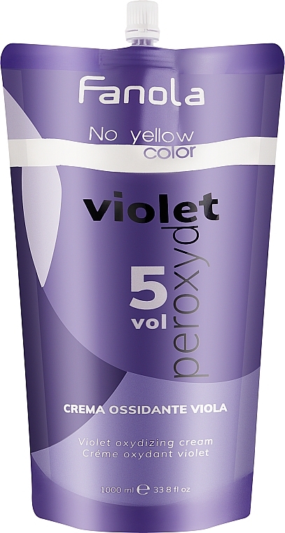 Anti-yellowness Violet Oxidizer 1,5% - Fanola No Yellow Purple Oxidizing Cream (5 Vol) — photo N1