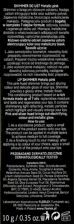 Shimmer Lip Balm - Floslek Lip Care Shimmer Metalic Pink — photo N3