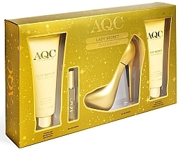 Fragrances, Perfumes, Cosmetics AQC Fragances Lady Secret Gold - Set (edt/100 ml + edt/15 ml + sh/gel/120 ml + b/cr/120 ml)