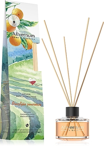 Reed Diffuser "Brazilian Orange", with sticks - Allverne Home&Essences Diffuser  — photo N1