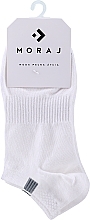 Short Women Socks, 1 pair, white with grey square - Moraj — photo N1