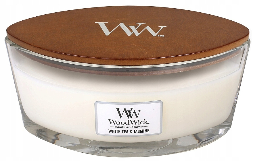 WoodWick - White Tea & Jasmine Hearthwick Ellipse Candle — photo N4