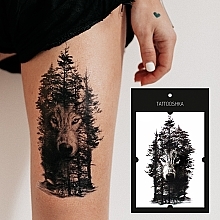 Temporary Tattoo "Wolf in Forest Shadow" - Tattooshka — photo N4