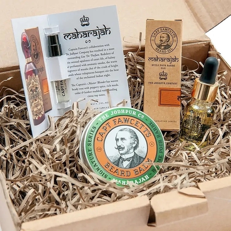 Captain Fawcett Maharajah - Set (edp/2ml+beard/balm/60ml+beard/oil/10ml) — photo N1