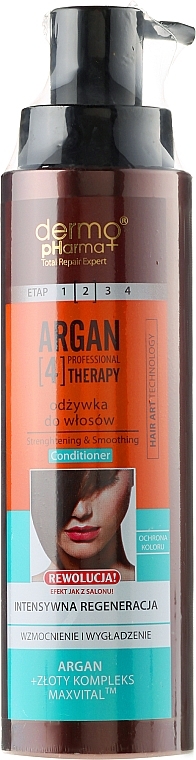 Hair Conditioner - Dermo Pharma Argan Professional 4 Therapy Strengthening & Smoothing Conditioner — photo N1