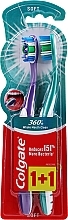 Whole Mouth Clean Soft Toothbrushes, purple and green - Colgate 360 Whole Mouth Clean Soft — photo N1