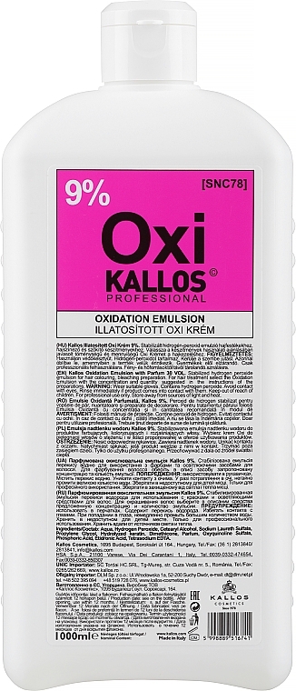 Oxidizing Emulsion 9% - Kallos Cosmetics Oxi Oxidation Emulsion With Parfum — photo N2