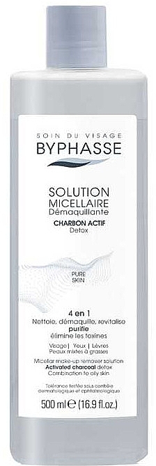 Micellar Water - Byphasse Micellar Make-Up Remover Solution With Activated Charcoal — photo N1