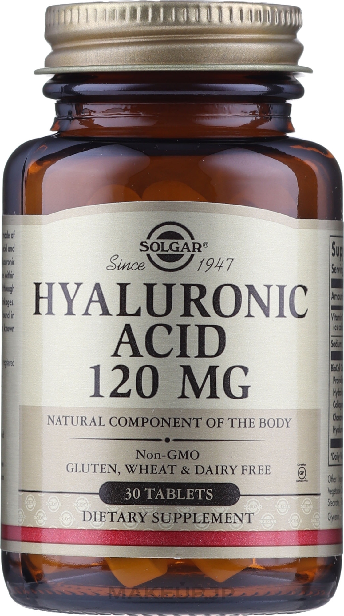 Dietary Supplement "Hyaluronic Acid" 120 mg - Solgar Hyaluronic Acid — photo 30 szt.