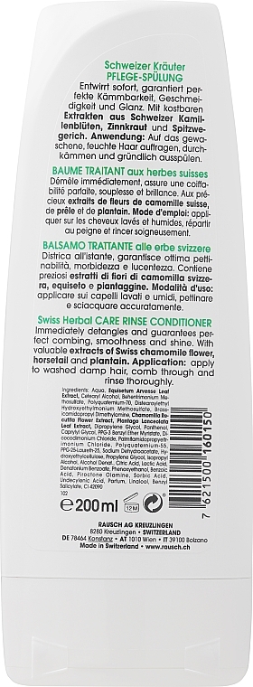 Swiss Herbs Conditioner - Rausch Swiss Herbal Rinse Conditioner — photo N2