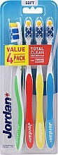 Soft Toothbrush Set Total Clean, 4 pcs - Jordan Total Clean Soft — photo N1