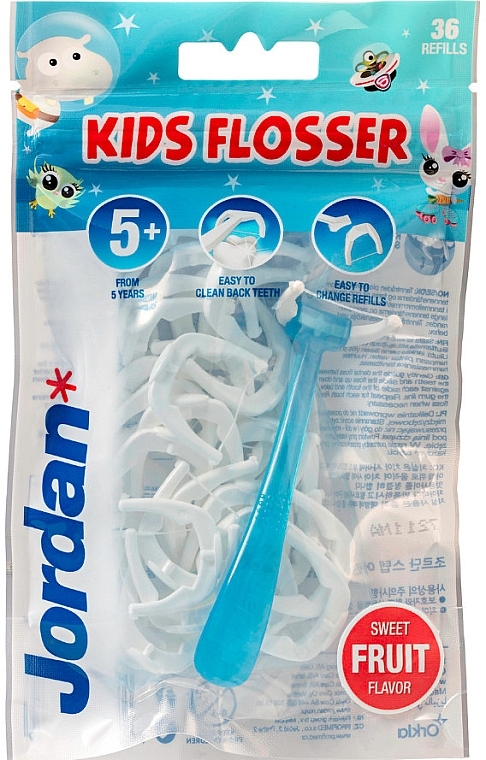 Set - Jordan Kids Flosser (floss/1szt + refils/36szt) — photo N1