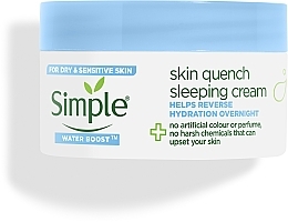 Soothing Night Cream - Simple Water Boost Skin Quench Sleeing Cream — photo N2