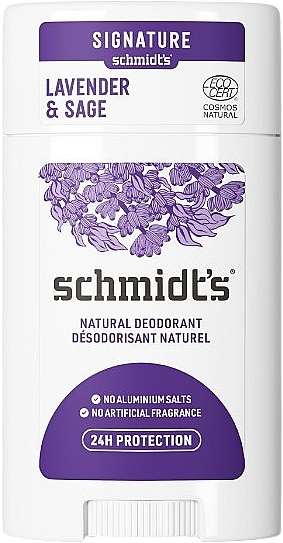 Lavender & Sage Natural Deodorant Stick - Schmidt's Signature Natural Deodorant Lavender & Sage — photo N1