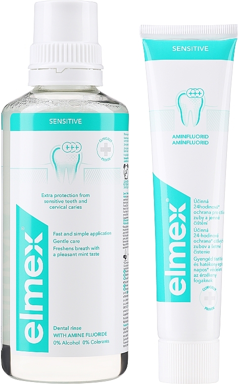 Set - Elmex Sensitive (water/400ml + toothpaste/75ml) — photo N2