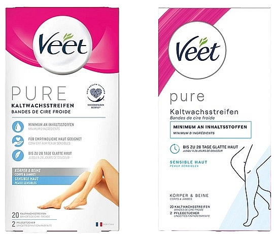 Legs & Body Wax Strips for Sensitive Skin - Veet Hair Removal Strips Sensitive Skin — photo N2