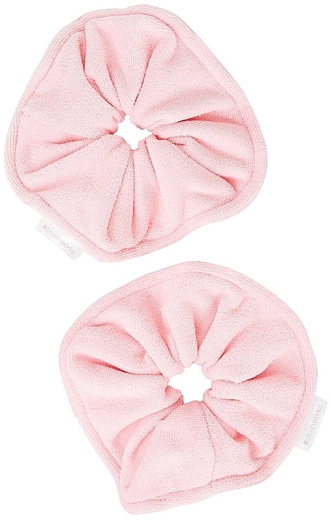 Microfiber Scrunchies, pink, 2 pcs. - Brushworks Microfiber Hair Scrunchies — photo N2