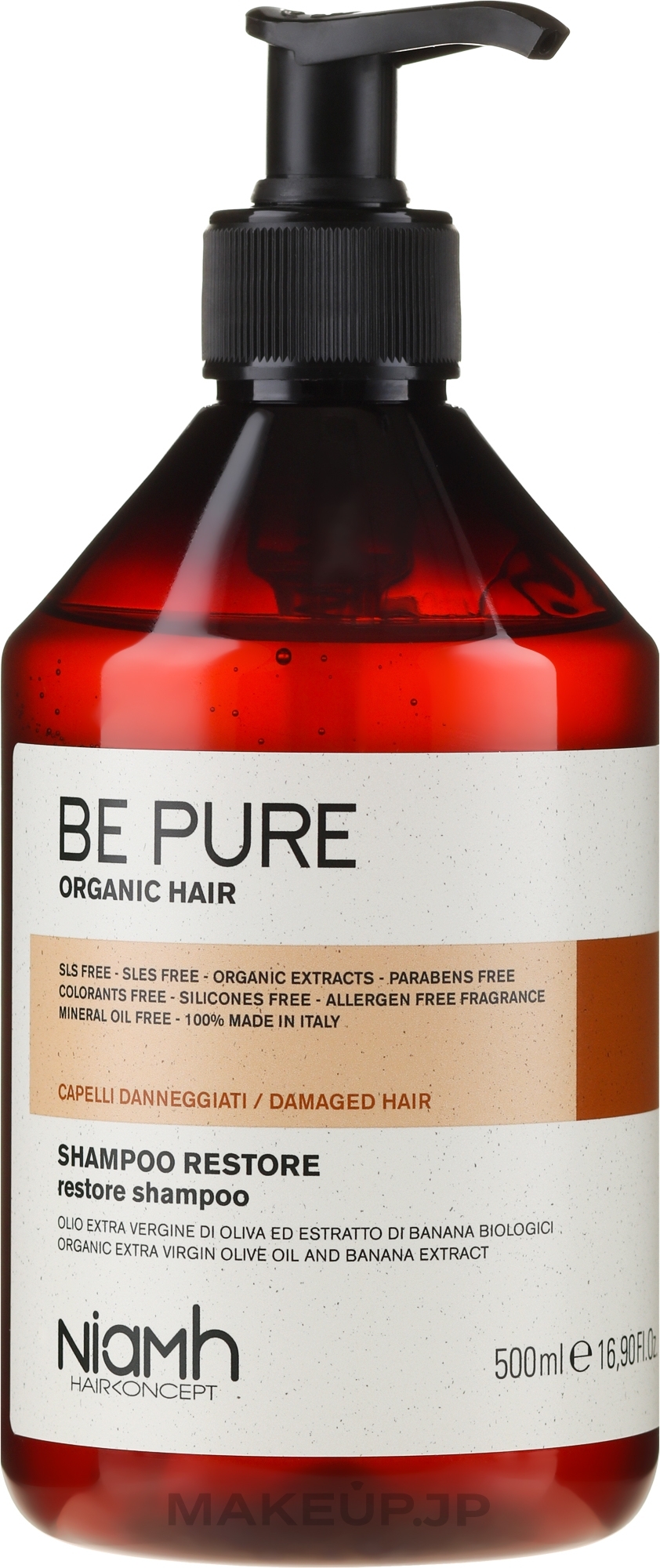 Repairing Shampoo for Damaged Hair - Niamh Hairconcept Be Pure Restore Shampoo — photo 500 ml