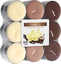 Tea Candles 'Vanilla', 18 pcs - Bispol Vanilla Scented Candles — photo N1