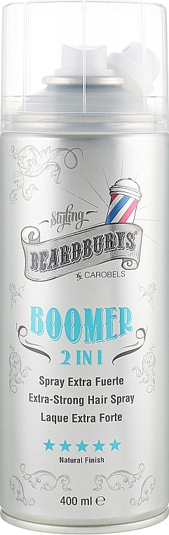 Hair Spray with 2 Dispensers - Beardburys Boomer 2 in 1 Super Strong Hair Spray — photo N1