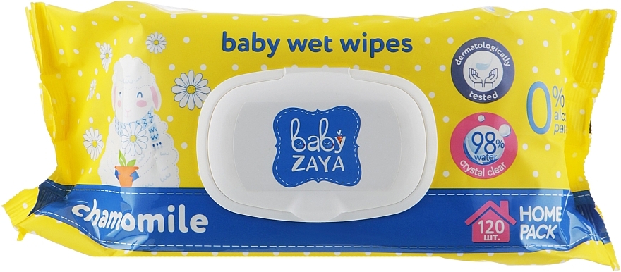 Chamomile Wet Wipes, 120 pcs - Baby Zaya — photo N1