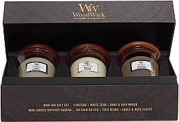 Fragrances, Perfumes, Cosmetics Set - WoodWick 3 Mini Jar Set Fireside x White Teak x Sand & Driftwood (candle/3x85g)