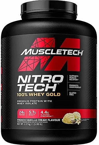 Vanilla Cream Whey Protein - MuscleTech Nitro-Tech 100% Whey Gold French Vanilla Cream — photo N2