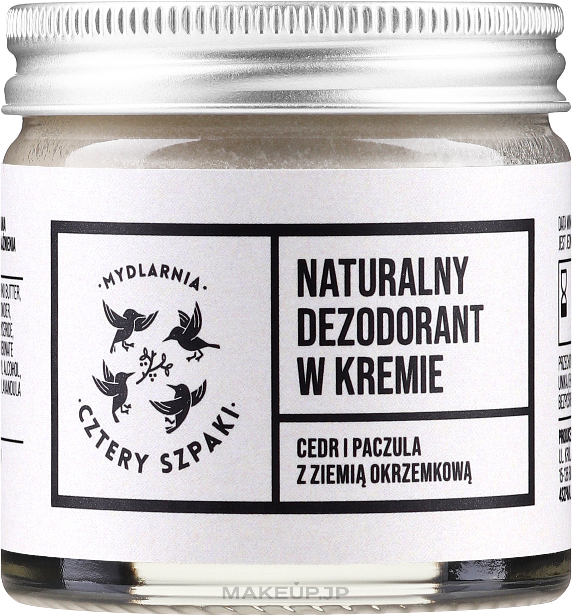Natural Cream Deodorant "Cedar & Patchouli" - Cztery Szpaki — photo 60 ml