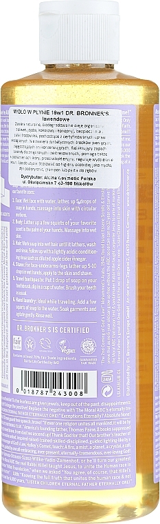 Liquid Soap "Lavender" - Dr. Bronner’s 18-in-1 Pure Castile Soap Lavender — photo N7