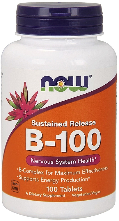 Sustained Release Vitamin B-100 - Now Foods Vitamin B-100 Sustained Release Tablets — photo N1