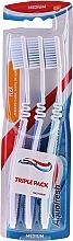 Fragrances, Perfumes, Cosmetics Toothbrush Set, medium, lilac + light blue + turquoise - Aquafresh Medium Flex