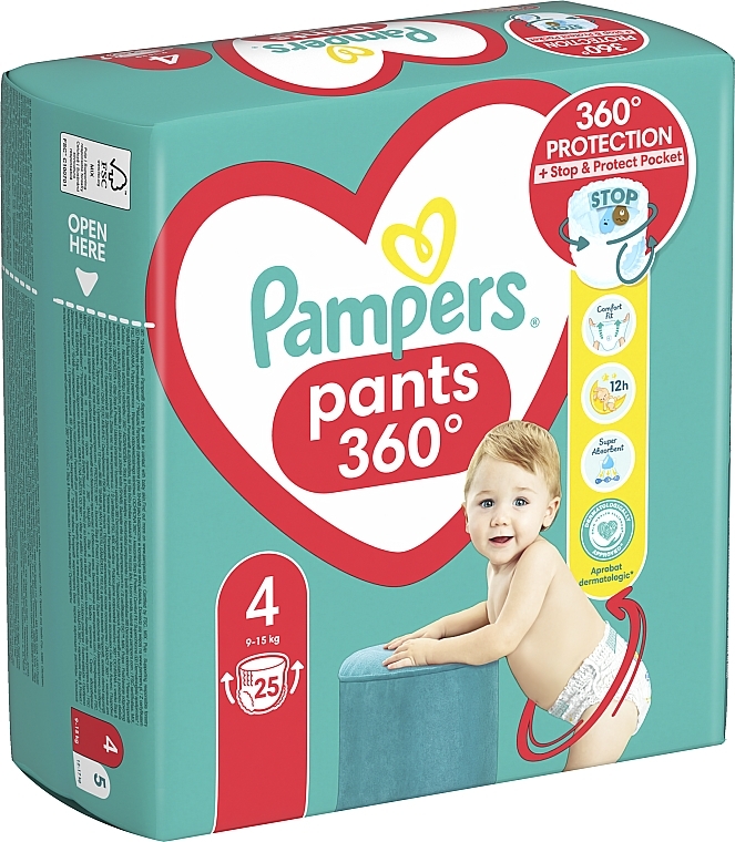 Diaper Pants, size 4, 9-15 kg, 25 pcs - Pampers — photo N10