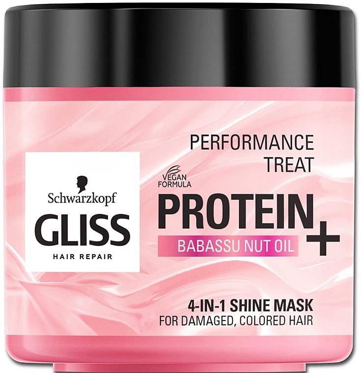 4-in-1 Mask "Shine" for Damaged, Colored Hair - Gliss Kur Performance Treat — photo N1