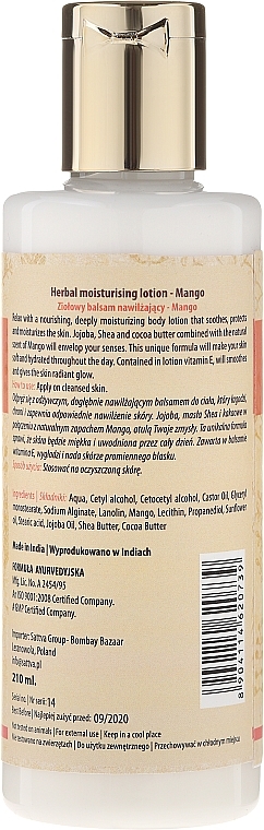 Body Lotion - Sattva Herbal Moisturising Lotion Mango — photo N10