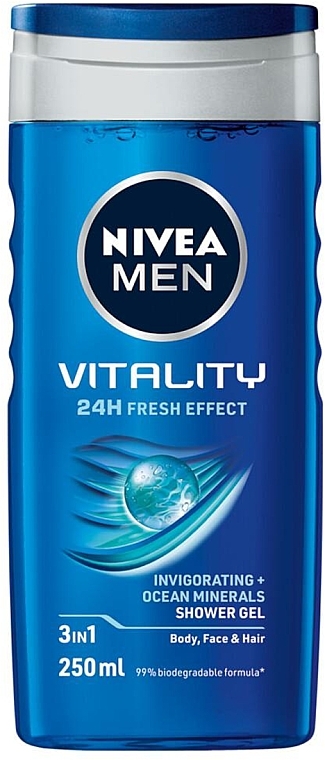 Shower Gel 3 in 1 - NIVEA MEN Vitality 24H Fresh Effect 3 In 1 Shower Gel — photo N1