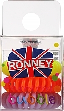 Fragrances, Perfumes, Cosmetics Hair Ties, 3.5 cm, yellow+orange+lilac - Ronney Professional S15 MET Funny Ring Bubble