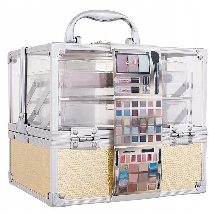 Makeup Set in a Golden-Transparent Case - Zmile Cosmetics Glam Beauty Make Up Case — photo N1