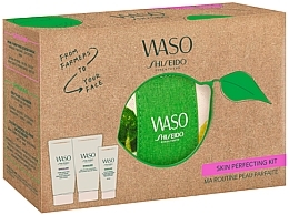 Set - Shiseido Waso Skin Perfecting Kit (mask/30ml + cleanser/30ml + cr/15ml + bag/1pc) — photo N2