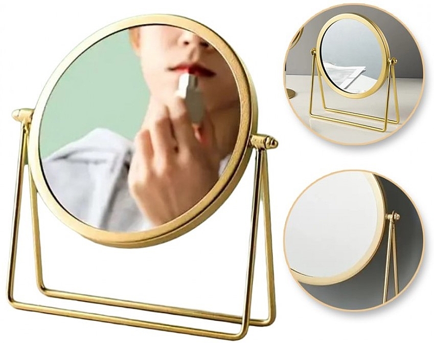 Swivel Mirror L13Z, single-sided, gold, 21cm - Ecarla — photo N1