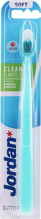 Toothbrush Soft, turquoise-white - Jordan Clean Smile Soft — photo N2