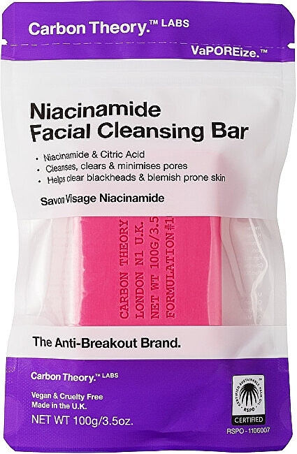 ナイアシンアミド フェイス クレンジング ソープ - Carbon Theory Niacinamide Facial Cleansing Bar — photo N1