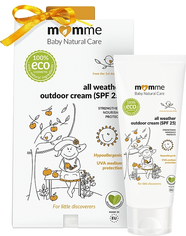 Hypoallergenic Protective Cream - Momme Baby Natural Care All Weather Outdoor Cream SPF25 — photo N1