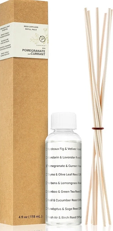 Pomegranate and Currant Reed Diffuser Filler - Paddywax Eco Green Diffuser Refill + Reeds Pomegranate & Currant — photo N1