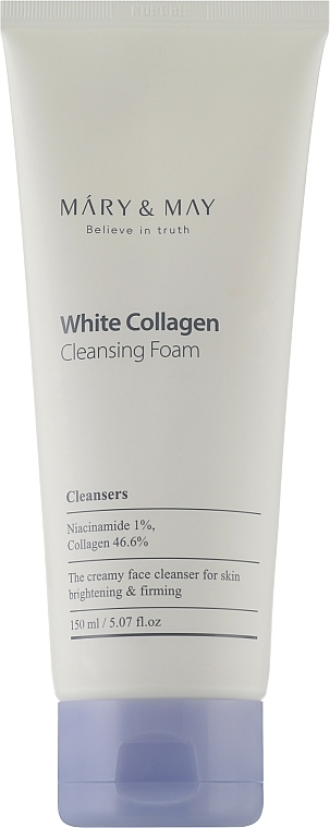 Face Cleansing Foam with Collagen & Niacinamide - Mary & May White Collagen Cleansing Foam — photo N1