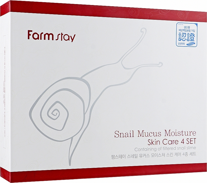 Set - FarmStay Snail Mucus Moisture Skin Care (f/ton/150ml + f/emul/150ml + f/cr/50ml + eye/cr/40ml + f/ton/30ml + f/emul/30ml) — photo N2