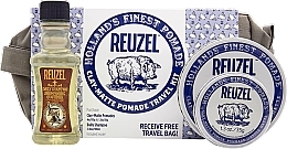 Fragrances, Perfumes, Cosmetics Set - Reuzel Clay Pomade Travel Kit (h/pomade/113 g + h/pomade/35 g + shm/100 ml + bag/1 pcs)