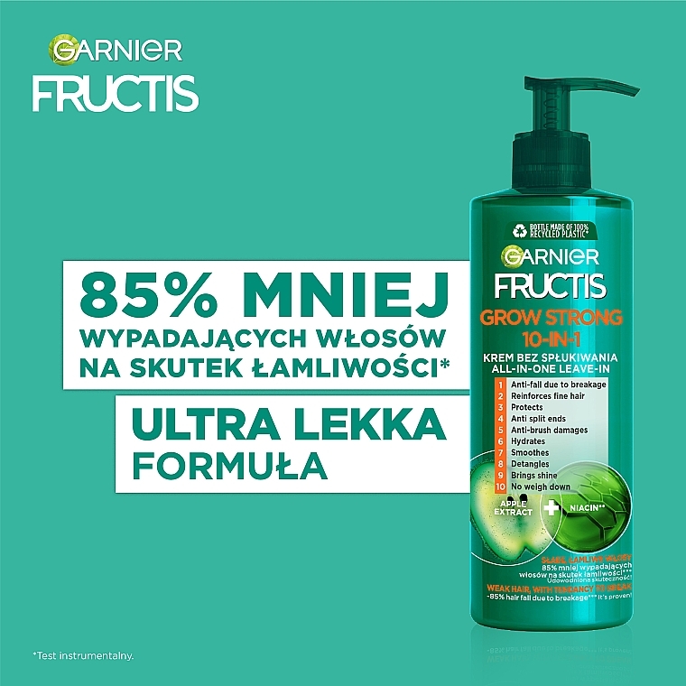 Strengthening Hair Cream - Garnier Fructis Grow Strong 10in1 Cream — photo N12