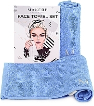 Face Towel Travel Set, Light Blue  - MakeUp — photo N1